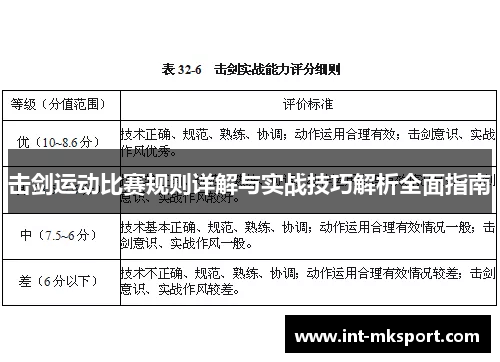击剑运动比赛规则详解与实战技巧解析全面指南
